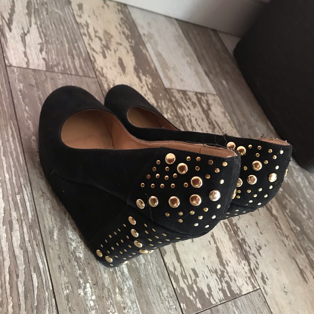 Gold studded high heels